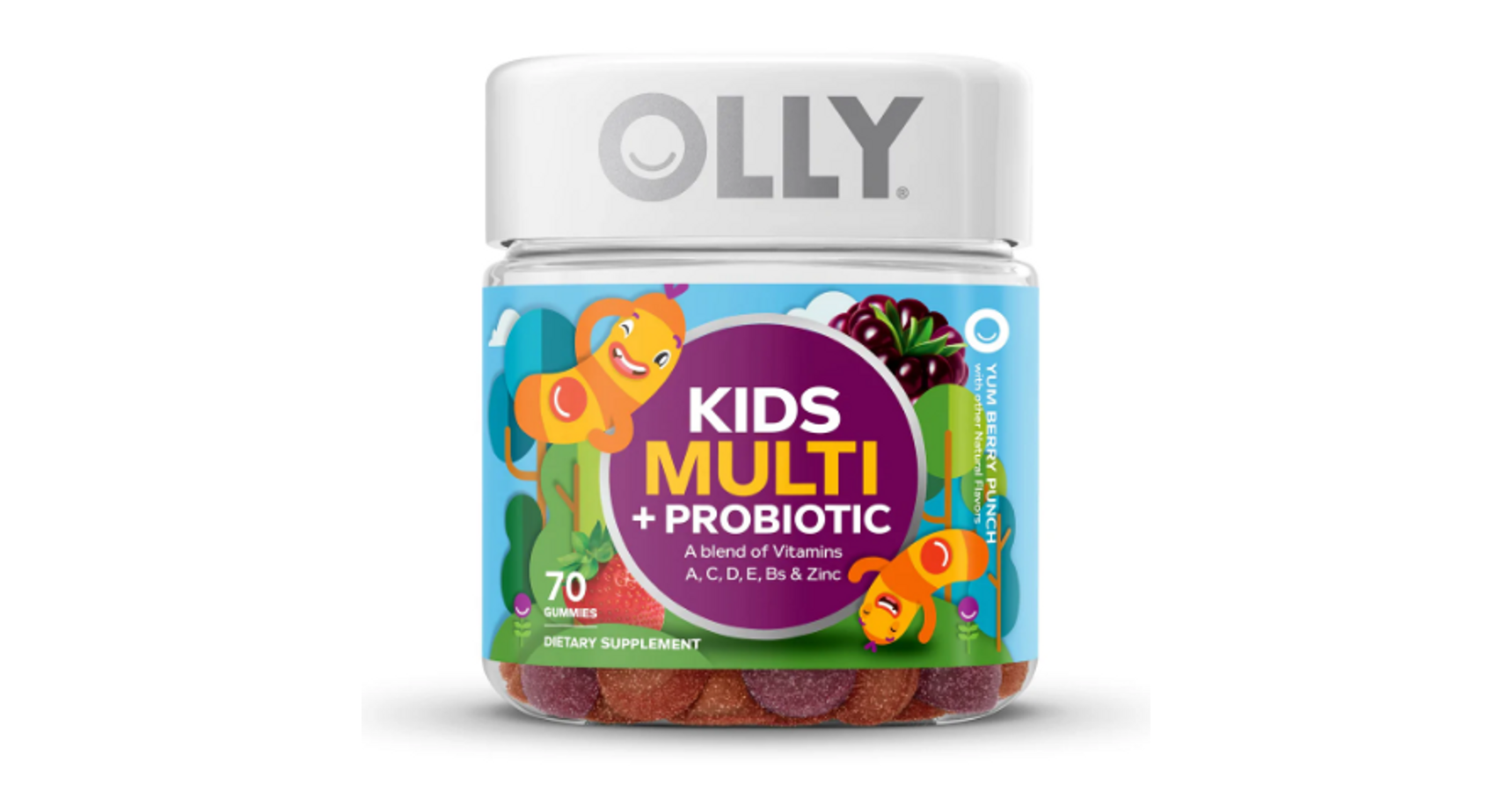 Olly Kids Multi Plus Probiotic Multivitamin Probiotikummal 70db