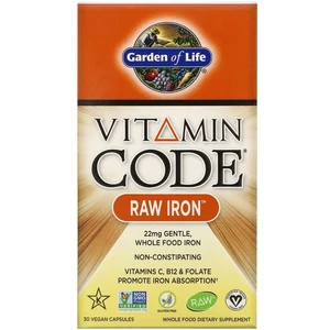 Garden of Life Vas, Vitamin Code, RAW Iron, 30 db