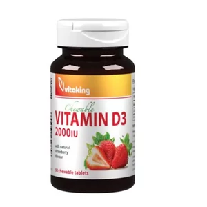 Vitaking D3-vitamin 2000NE epres ízű rágótabletta, 90 db