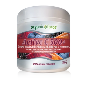 Active C 500+ Gyümölcs-zöldség szuperkoncentrátum por C-vitaminnal, kollagénnel, 200g