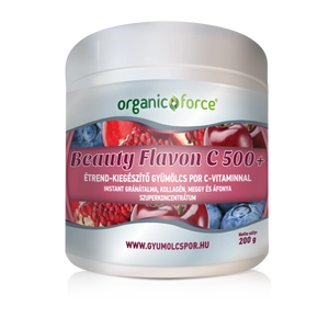 Beauty Flavon C 500+ Gyümölcs szuperkoncentrátum por C-vitaminnal, kollagénnel, 200g