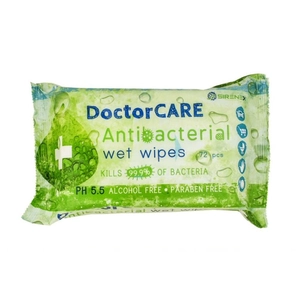 Doctor Care Antibakteriális nedves törlőkendő, 72 db