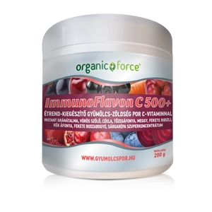 ImmunoFlavon C 500+ Gyümölcs-zöldség szuperkoncentrátum por C-vitaminnal, 200g