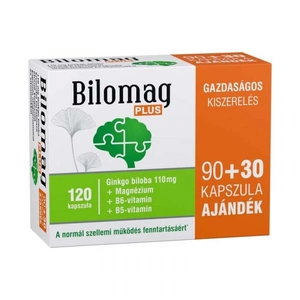 Bilomag Plus 110 mg Ginkgo Biloba kivonatot tartalmazó étrend-kiegészítő kapszula 90+30db 120 db