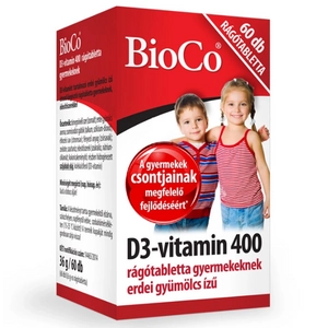 BioCo D3-vitamin 400 rágótabletta gyermekeknek, 60 db