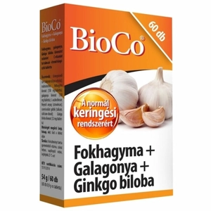 BioCo Fokhagyma + Galagonya + Ginkgo biloba tabletta, 60 db
