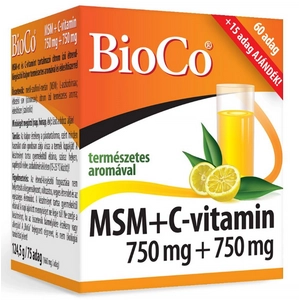 Bioco Msm+C-Vitamin 750mg+750mg italpor, 60 db