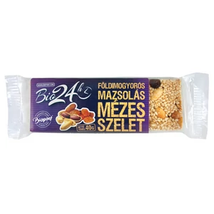 Biopont bio mézes szelet, földimogyorós-mazsolás, 40 g