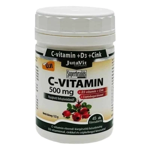 Jutavit C-Vitamin + D3 500 mg csipkebogyó kivonattal, 100 tabletta