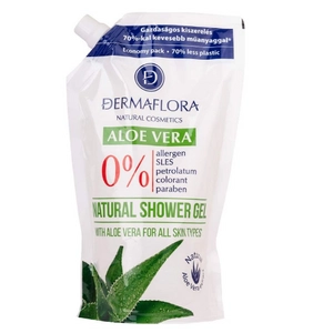 Dermaflora 0% tusfürdő utántöltő aloe vera, 500 ml