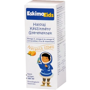 Eskimo Kids halolaj gyerekeknek narancs ízben, 105 ml