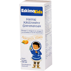 Eskimo Kids halolaj gyerekeknek narancs ízben, 105 ml