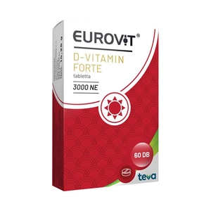 Eurovit D-Vitamin 3000Ne Forte Tabletta, 60 db