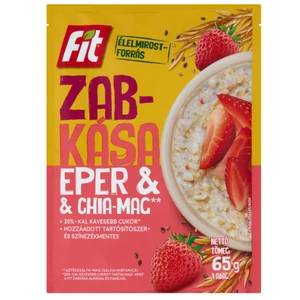 Fit reggeli zabkása chia-maggal, eperrel ízesítve, 65 g