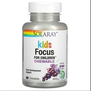 Solaray Focus For Children mentális fókusz támogatásagyermekeknek szőlő íz 60db 