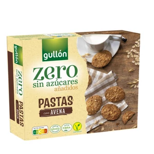 Gullón pastas zero magas rosttartalmú kakaós zabkeksz hozzáadott cukor nélkül, 300 g