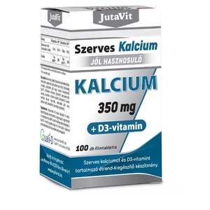 Jutavit szerves kalcium 350mg+d3 vitamin tabletta, 100 db