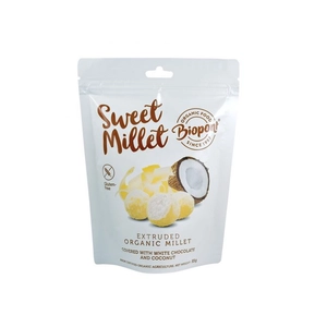 Biopont bio sweet millet fehércsokoládés kókuszos extrudált köles, gluténmentes 55 g