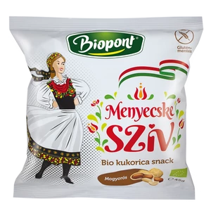 Biopont bio kukorica snack menyecske szív mogyorós ízesítéssel 45 g