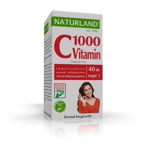 Naturland 1000 mg C-vitamin tabletta, 40 db