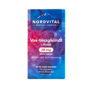 Nordvital vas-biszglicinát vegán kapszula, 60 db