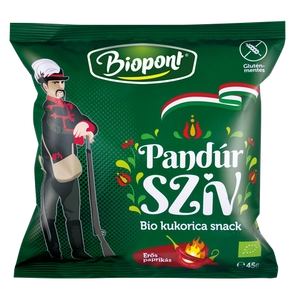 Biopont bio kukorica snack pandúr szív erős paprikás ízesítéssel 45 g