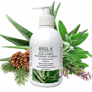 Biola bio Aloe &amp; Herbs folyékony szappan, 300 ml