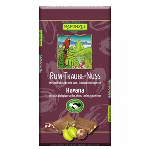 Rapunzel tejcsokoládé rum-mazsola-mogyoró, 100 g