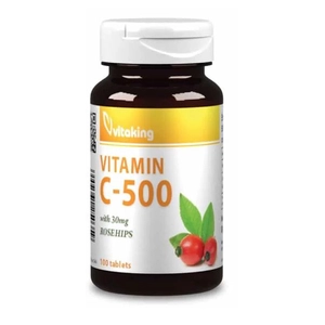 Vitaking 500mg C-vitamint és csipkebogyót tartalmazó tabletta, 100 db