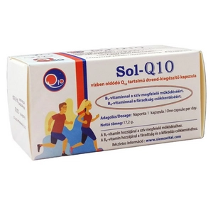 Sol-Q10 vízben oldódó Q10 tartalmú étrend kiegészítő kapszula, 30 db