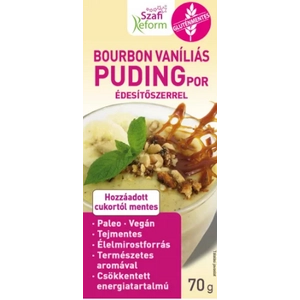Szafi Reform Bourbon vaníliás pudingpor édesítőszerrel (gluténmentes, paleo, vegán), 70 g
