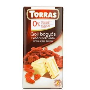 Torras fehércsokoládé goji bogyós, 75 g