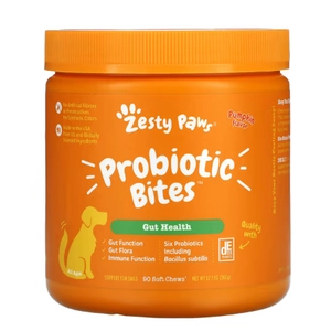 Zesty Paws Probiotikus falatok kutyáknak, sütőtökös, 90db