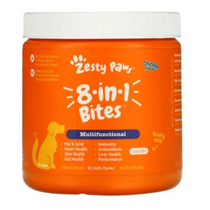 Zesty Paws 8-in-1 Jutalomfalatok kutyáknak, csirkehúsos, 90db