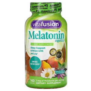Vitafusion Melatonin gumivitamin, cukormentes fehér tea-őszibarack, 3 mg, 140db