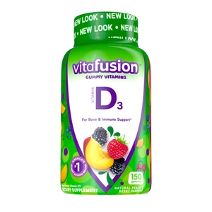Vitafusion D3-Vitamin, őszibarack-bogyós gyümölcs ízű gumivitamin 2000 NE, 150db