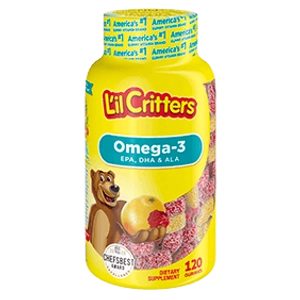 Vitafusion Lil Critters Omega-3 gumivitamin, málna-limonádé, 120 db