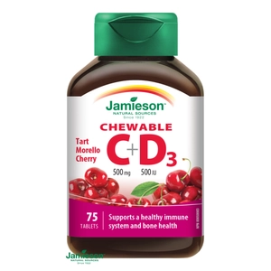 Jamieson C És D3-Vitamin Cseresznye Ízű Szopogató Tabletta 75db