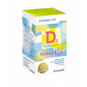 Goodwill D3-Vitamin Kid 1000Ne Cukormentes Rágótablett 90 db