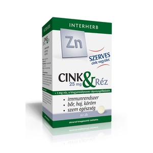 Interherb Szerves Cink 25 Mg- Réz Tabletta 60db