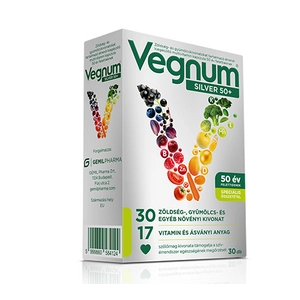 Vegnum silver 50+ étrendkiegészítő multivitamin kapszula 30 db