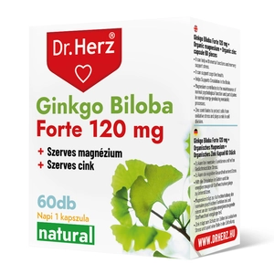 Dr. Herz Ginkgo Biloba Forte 120 mg + Szerves Magnézium + Cink 60 db