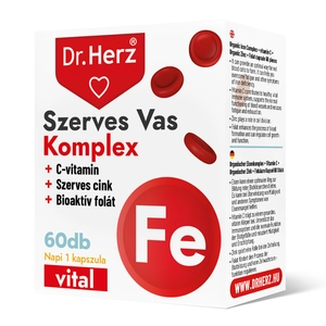 Dr. Herz Szerves Vas komplex + C-vitamin + Szerves Cink + Folát 60db