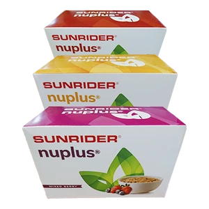 Sunrider Nuplus növényi élelmiszer Ananászos-banános, 10 x 15g