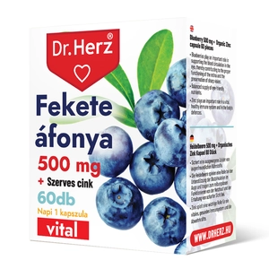 Dr. Herz Fekete Áfonya 500 mg + Szerves Cink 60db