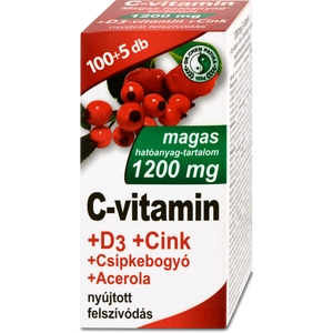Dr. Chen C-vitamin 1200mg + d3 + cink + acerola + csipkebogyó Tablett, 105 db