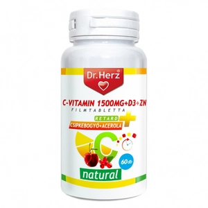 Dr. Herz C-vitamin 1500mg + D3 + Zn csipkebogyóval és acerola kivonattal tabletta, 60 db