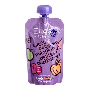 Ella’s Kitchen bébiétel - bio édesburgonyás sütőtökpüré almával és áfonyával, 120 g