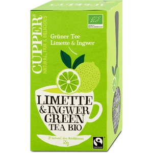 Cupper Bio Zöld Tea Lime &amp; Gyömbér, 20 filter