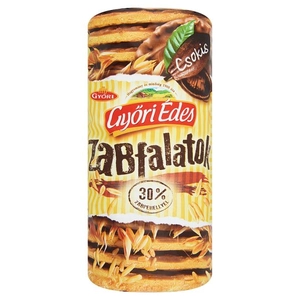 Győri Édes Zabfalatok csokis zabpelyhes, omlós keksz, 244 g